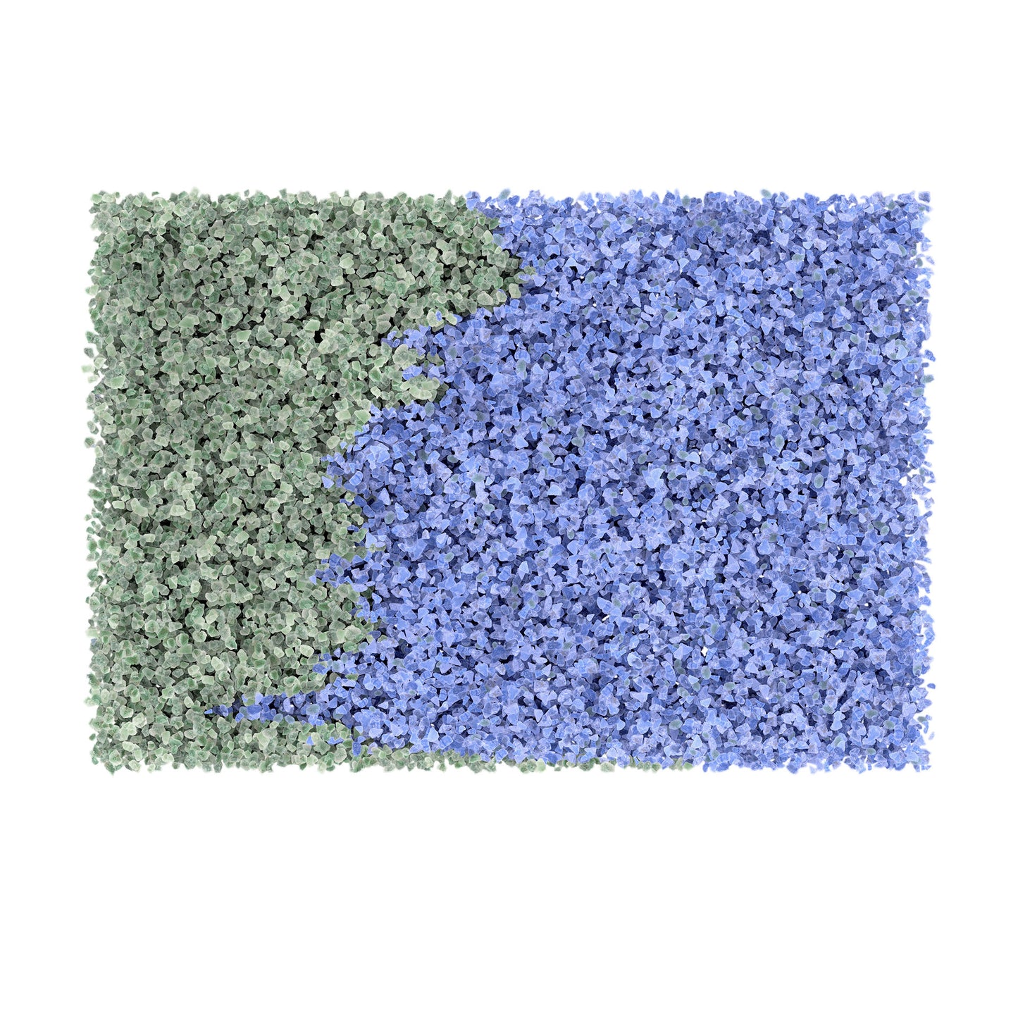 A strong focus on more blue quartz at the right side